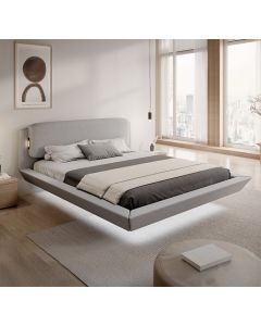 Cama de matrimonio flotante Diana en color gris (150x190cm)