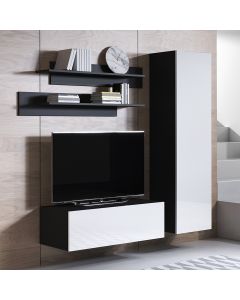 Conjunto de muebles Luke 1D negro y blanco (1,6m)