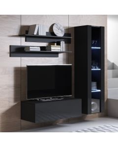 Conjunto de muebles Luke 2B negro (1,6m)