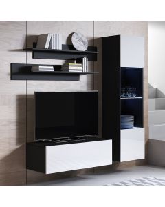 Conjunto de muebles Luke 3D negro y blanco (1,6m)