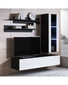 Conjunto de muebles Luke 5D negro y blanco (1,6m)