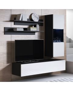Conjunto de muebles Luke 6D negro y blanco (1,6m)