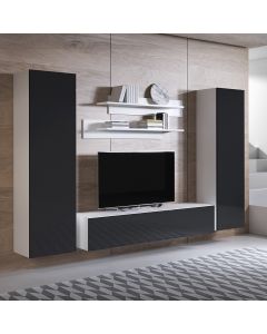 Conjunto de muebles Luke 7C blanco y negro (2,6m)