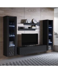 Conjunto de muebles Luke 8B negro (2,6m)