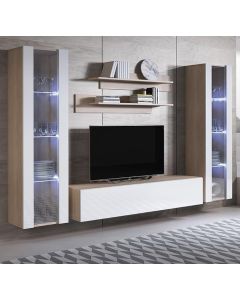 ESConjunto de muebles Luke 8E sonoma y blanco (2,6m)