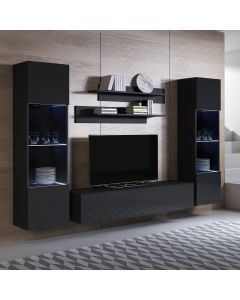 Conjunto de muebles Luke 9B negro (2,6m)