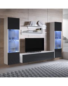 Conjunto de muebles Luke 9C blanco y negro (2,6m)