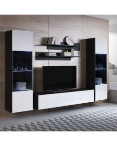 Conjunto de muebles Luke 9D negro y blanco (2,6m)
