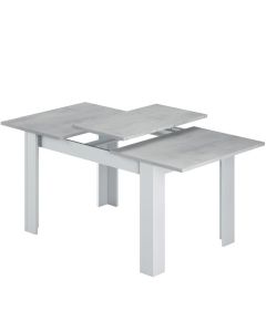 Mesa de comedor extensible 140 - 190 cm modelo Sagunto en color blanco y cemento