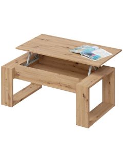 Mesa de centro elevable modelo Odese en color roble