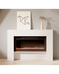 Mueble con chimenea eléctrica blanco Candela