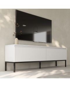 Mueble TV acanalado modelo Logan color Blanco
