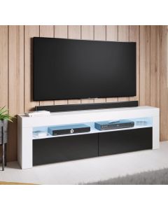 Mueble TV modelo Aker (140x50,5cm) color blanco y negro