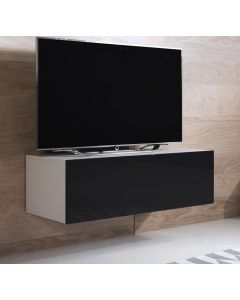 Mueble TV modelo Luke H1 (100x30cm) color blanco y negro