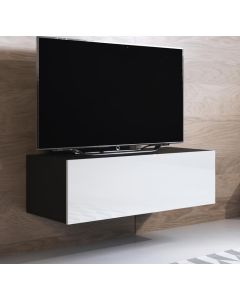 Mueble TV modelo Luke H1 (100x30cm) color negro y blanco