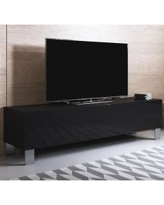 Mueble TV modelo Luke H2 (160x42cm) color negro con patas de aluminio