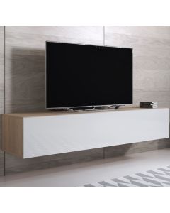 Mueble TV modelo Luke H2 (160x30cm) color sonoma y blanco