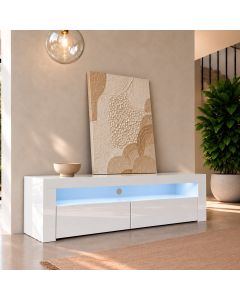 Mueble TV modelo Aker (140x50,5cm) color blanco