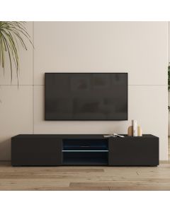 Mueble TV Negro 160 cm con patas 2 cm Tibi