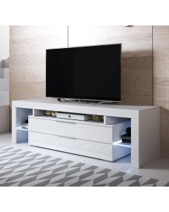 Mueble TV modelo Selma (160x53cm) color blanco con LED RGB