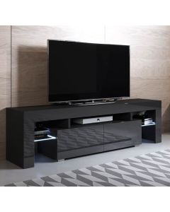 Mueble TV modelo Unai (160x45cm) color negro con LED RGB