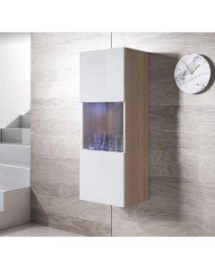 Vitrina colgante modelo Luke V3 (40x126cm) color sonoma y blanco