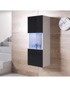 Vitrina colgante modelo Luke V3 (40x126cm) color blanco y negro