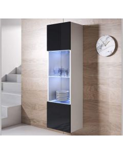 Vitrina colgante modelo Luke V6 (40x165cm) color blanco y negro