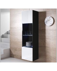 Vitrina colgante modelo Luke V6 (40x165cm) color negro y blanco