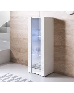 Vitrina modelo Luke V2 (40x128cm) color blanco con patas estándar