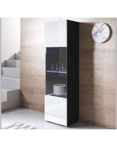 Vitrina modelo Luke V6 (40x167cm) color negro y blanco con patas estándar