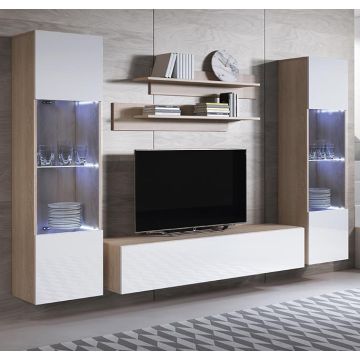 Conjunto de muebles Luke 9E sonoma y blanco (2,6m)