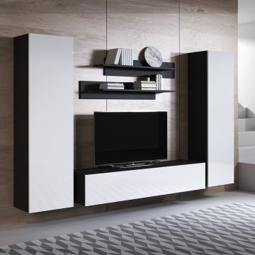 Conjunto de muebles Luke 7D negro y blanco (2,6m)