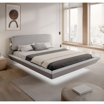 Cama de matrimonio flotante Diana en color gris (160x200)