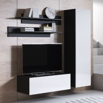 Conjunto de muebles Luke 1D negro y blanco (1,6m)