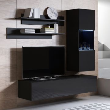 Conjunto de muebles Luke 3B negro (1,6m)