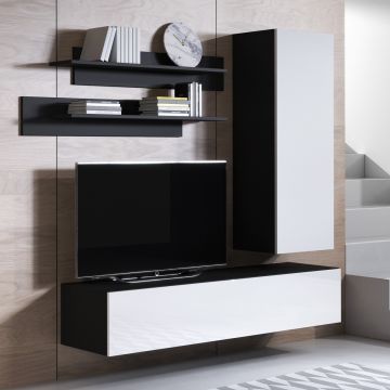 Conjunto de muebles Luke 4D negro y blanco (1,6m)
