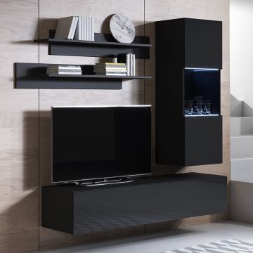 Conjunto de muebles Luke 6B negro (1,6m)