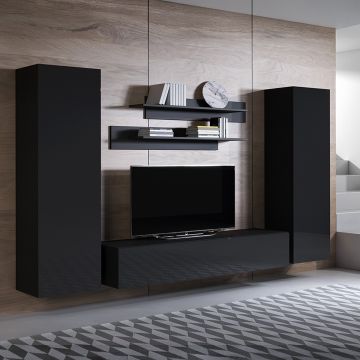 Conjunto de muebles Luke 7B negro (2,6m)