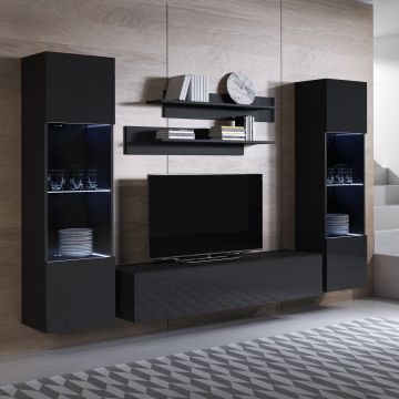Conjunto de muebles Luke 9B negro (2,6m)