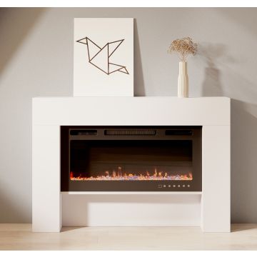 Mueble con chimenea eléctrica blanco Candela
