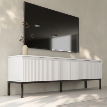 Mueble TV acanalado modelo Logan color Blanco
