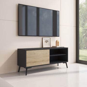 Mueble TV Kai en color negro y sonoma mate de 100 cm  [SEGUNDA VIDA]