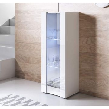 Vitrina modelo Luke V2 (40x128cm) color blanco con patas estándar