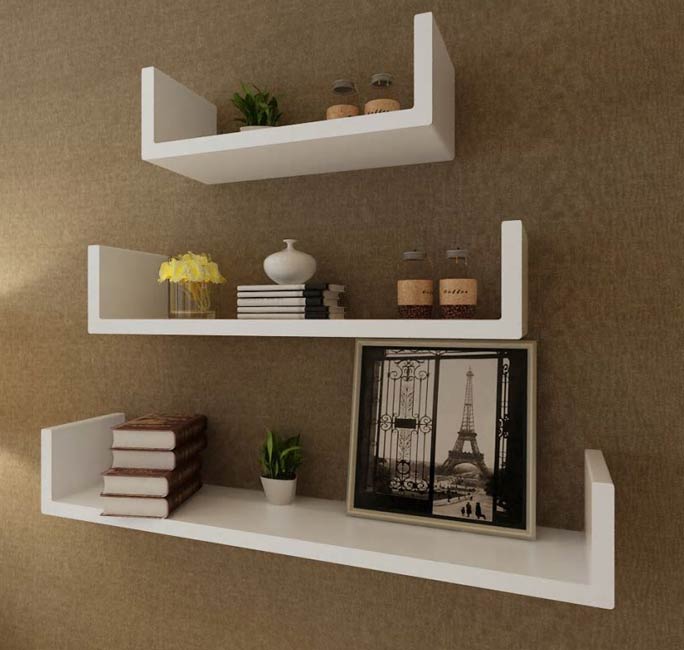 3 Estantes flotantes color blanco modelo 242174