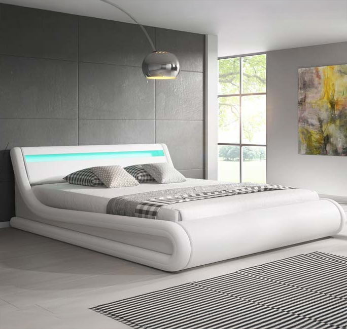 Cama de matrimonio con canapé Parisina Blanco