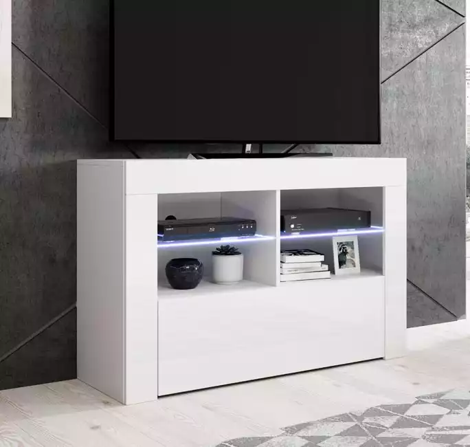 Mueble TV modelo Lilian (100x65cm) color blanco con LED RGB