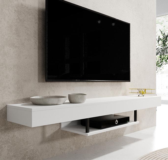 Mueble TV personalizado moderno blanco brillante BLTV20014-033
