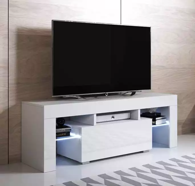 Mueble TV modelo Elio (130x45cm) color blanco con LED