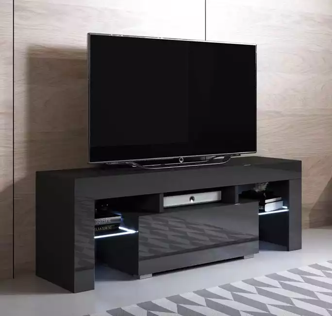 Mueble TV modelo Elio (130x45cm) color negro con LED